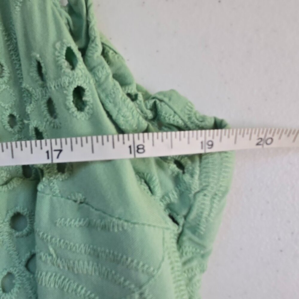 630-18 Torrid Mint Green Eyelet Ruffle Sleeve Babydoll Top Size 1 (16/18) - Picture 10 of 12